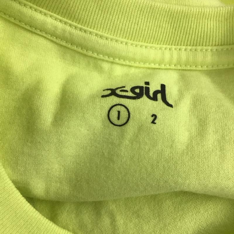 エックスガール X-girl Tシャツ 半袖 1 ロゴ、文字 黄 / イエロー / レディース USED 古着 中古 10109098