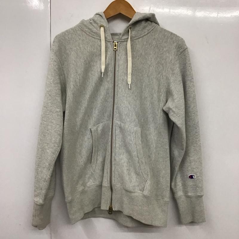 チャンピオン Champion パーカー 長袖 c8-h104 ジップパーカー スウェットパーカー S 無地 灰 / グレー / メンズ USED 古着 中古 10131370
