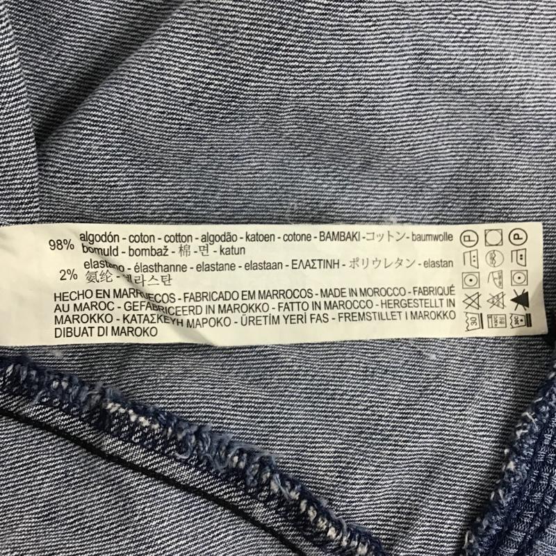ザラメン ZARA MAN Tシャツ 半袖 無地Tシャツ クルーネックカットソー デニム半袖カットソー XL 無地 インディゴ / インディゴ / メンズ USED 古着 中古 10105614