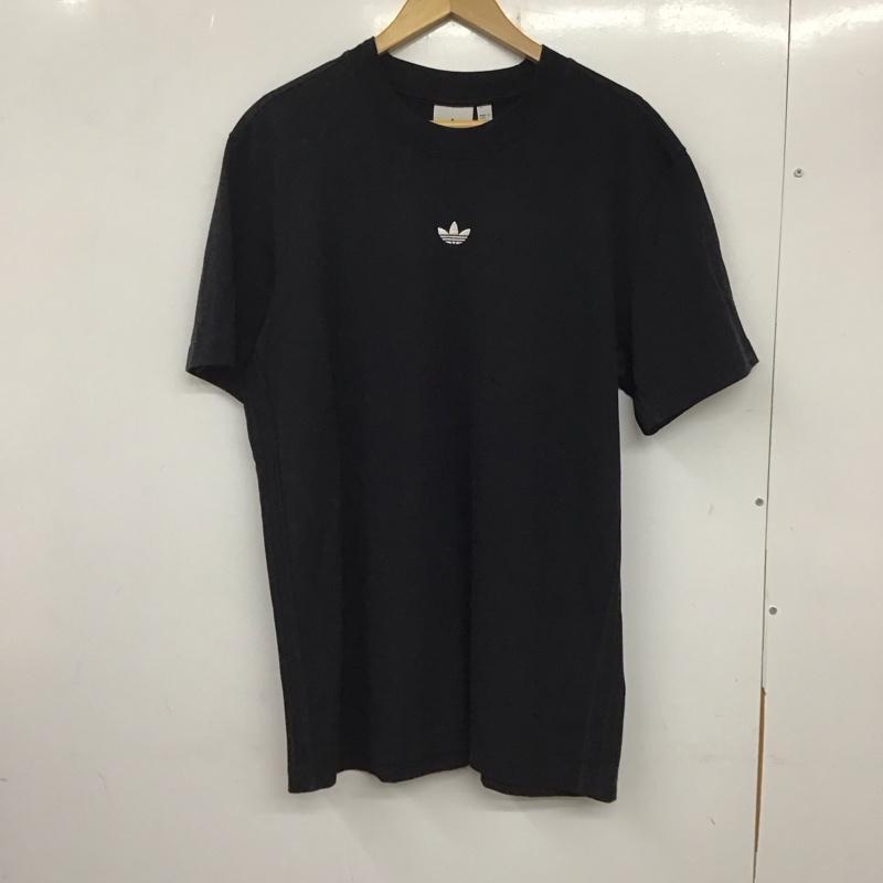 アディダス adidas Tシャツ 半袖 半袖カットソー プリントTシャツ クルーネックカットソー XL ロゴ、文字 黒 / ブラック / メンズ USED 古着 中古 10137635