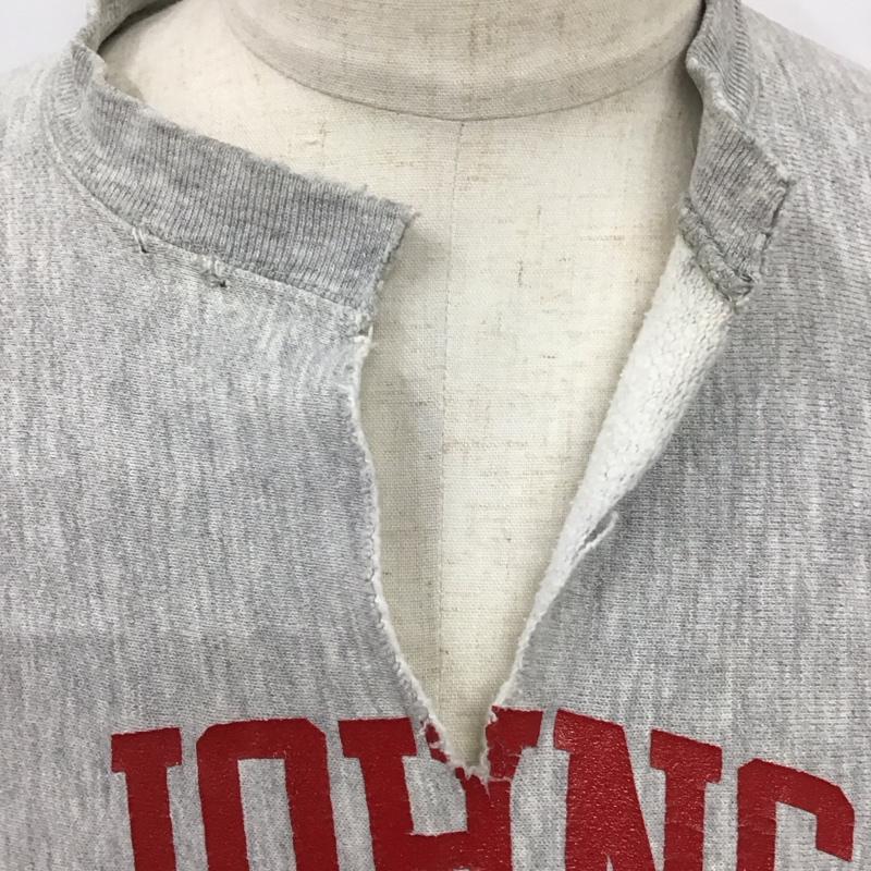 チャンピオン Champion トレーナー 半袖 半袖スウェットカットソー Vネックカットソー 80s トリコタグ reverseweave XXL プリント 灰 / グレー /  メンズ USED 古着 中古 10120634