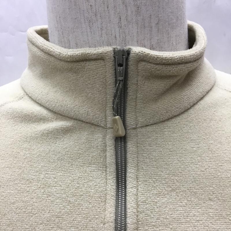 モンベル mont-bell トレーナー 長袖 1104983 シャミース プルオーバー フリース ハーフジップ L ロゴ、文字 ベージュ / ベージュ / メンズ USED 古着 中古 10109051