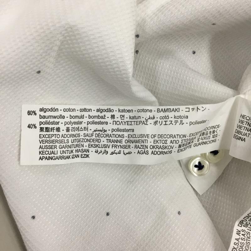 ザラ ZARA シャツ、ブラウス 長袖 長袖シャツ カラーシャツ プリントシャツ 長袖カットソー XL プリント 白 / ホワイト / X 黒 / ブラック / メンズ USED 古着 中古 10115119