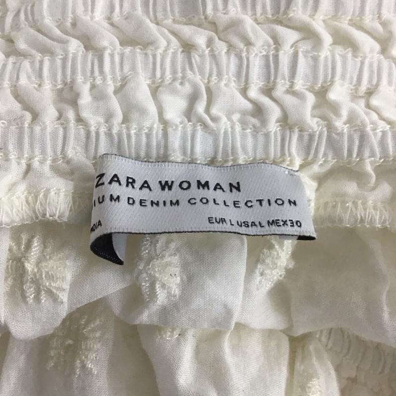 ザラウーマン ZARA WOMAN カットソー 長袖 5796 041 250 オフショルダー フレアスリーブ L 刺繍 アイボリー / アイボリー /  レディース USED 古着 中古 10106727