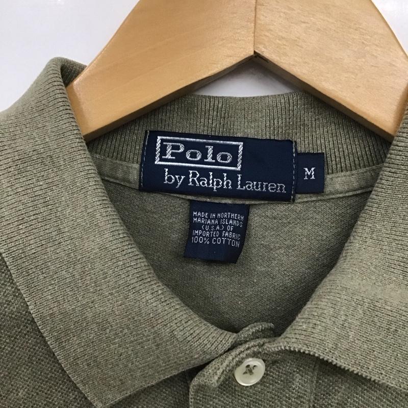 ポロバイラルフローレン Polo by RALPH LAUREN ポロシャツ 半袖 半袖ポロシャツ 半袖カットソー カラーシャツ M ロゴ、文字 カーキ / カーキ / メンズ USED 古着 中古 10131632