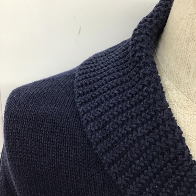 トミーヒルフィガー TOMMY HILFIGER ニット、セーター 長袖 長袖 L 無地 紺 / ネイビー / メンズ USED 古着 中古 10111148