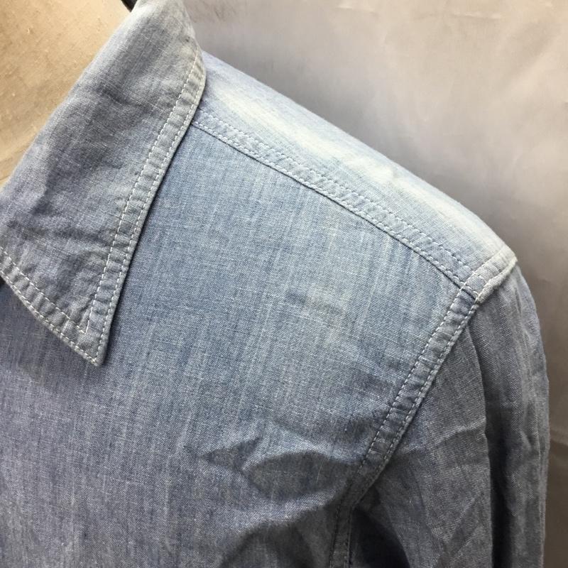 ステュディオ・ダ・ルチザン STUDIO D ARTISAN シャツ、ブラウス 長袖 長袖シャツ カラーシャツ ポケットシャツ 長袖カットソー M 無地 インディゴ / インディゴ /  メンズ USED 古着 中古 10112294