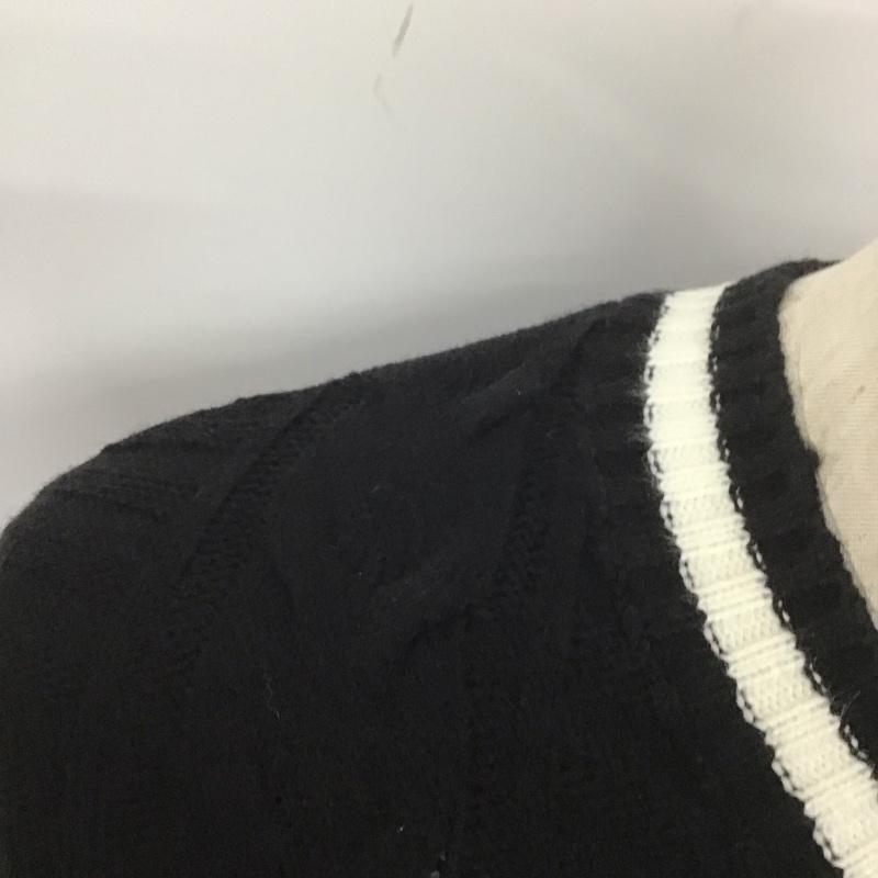 フックバイロックミー Hook By RockME ニット、セーター 長袖 長袖セーター ニットカットソー Vネックニット リブニットカットソー M ロゴ、文字 黒 / ブラック / メンズ USED 古着 中古 10107459