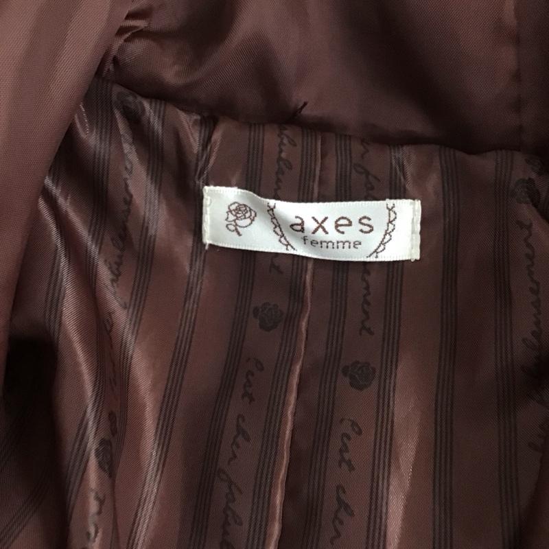 アクシーズファム axes femme コート コート一般 L 無地 えんじ / ワインレッド / レディース USED 古着 中古 10128221