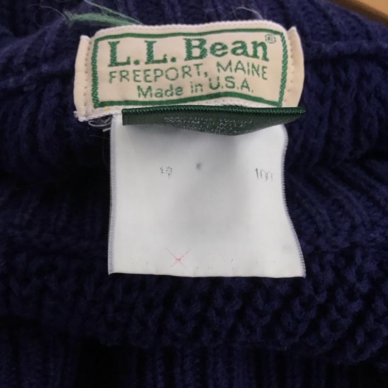 エルエルビーン L.L.Bean ニット、セーター 長袖 長袖ニットカットソー クルーネック セーター 80s S 無地 紺 / ネイビー / メンズ USED 古着 中古 10136146
