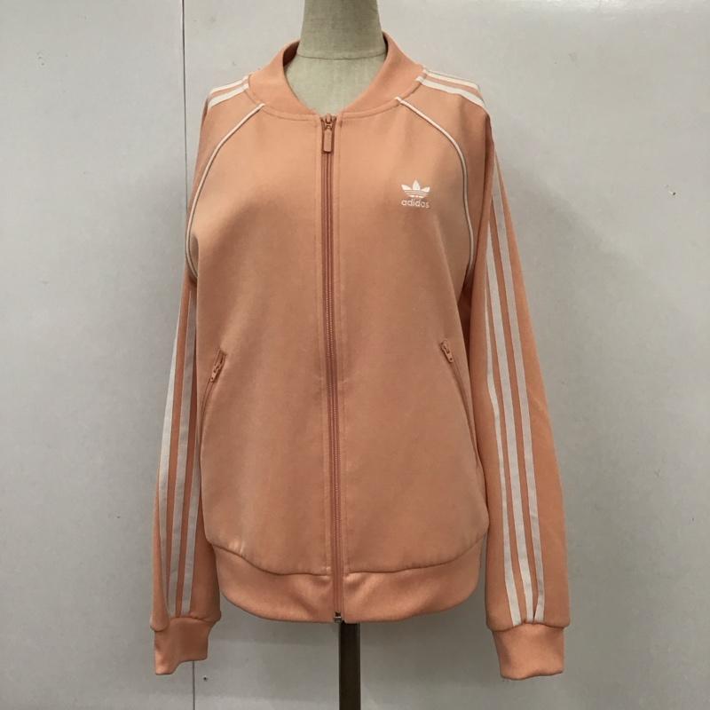 アディダス adidas ジャケット、上着 ジャンパー、ブルゾン dv2635 ジップアップジャケット ジャージ スポーツウェア ロゴ、文字 桃 / ピンク / レディース USED 古着 中古 10113906