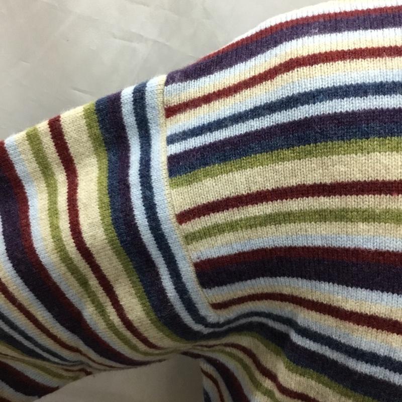 チャップス CHAPS ニット、セーター 長袖 長袖ニットカットソー ニット セーター クルーネックニット L ボーダー柄 マルチカラー / マルチカラー / メンズ USED 古着 中古 10120084