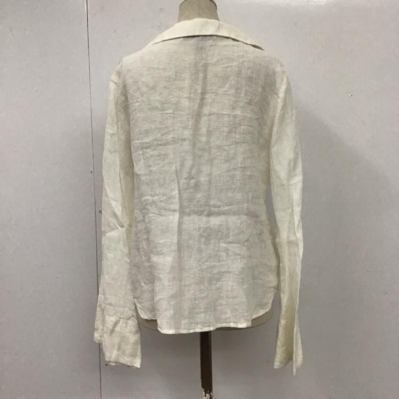 ザラ ZARA シャツ、ブラウス 長袖 リネン スキッパー S 無地 白 / ホワイト / レディース USED 古着 中古 10116229