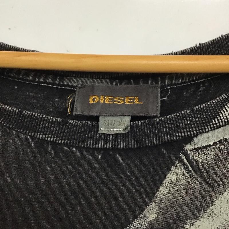 ディーゼル DIESEL Tシャツ 七分袖 XS プリント 黒 / ブラック / レディース USED 古着 中古 10130603