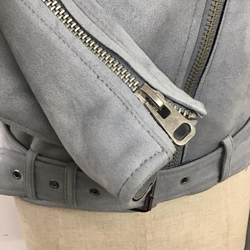 ザラ ZARA ジャケット、上着 ジャンパー、ブルゾン ジップアップジャケット ライダースジャケット アウター S 無地 灰 / グレー / レディース USED 古着 中古 10118596