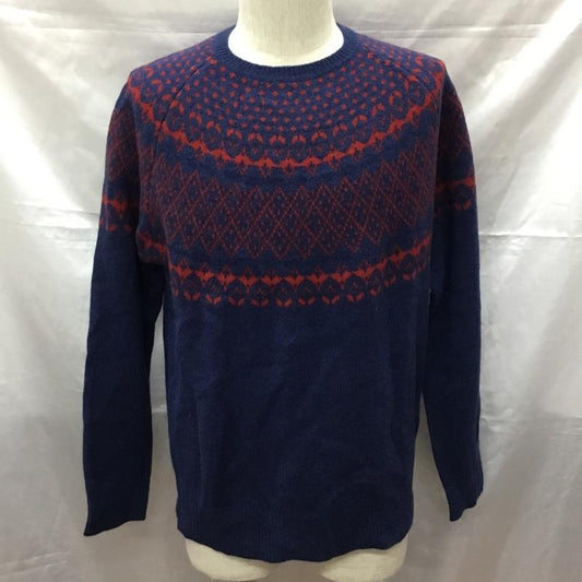 ニューヨーカー ブルー NEWYORKER BLUE ニット、セーター 長袖 長袖ニットカットソー ニット セーター クルーネックニット L 総柄 マルチカラー / マルチカラー /  メンズ USED 古着 中古 10113317