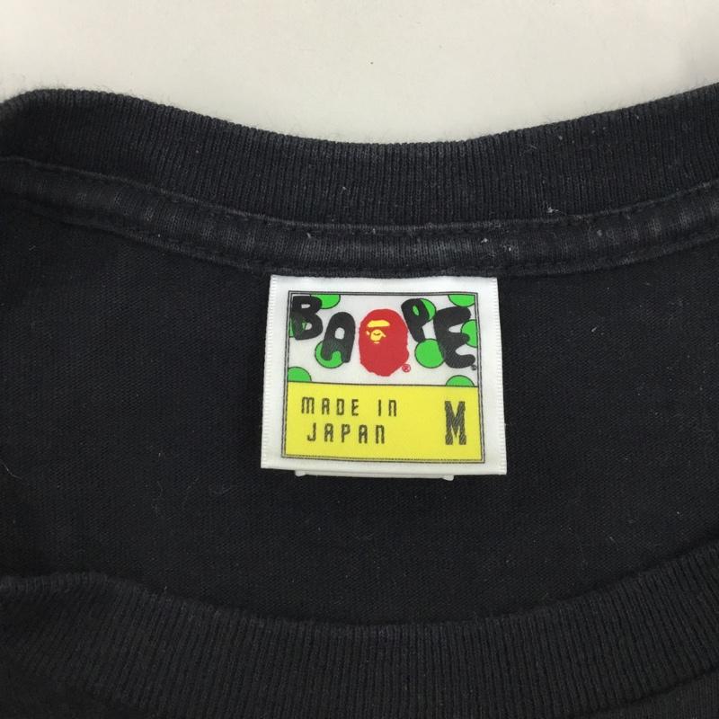 ベイプ BAPE カットソー 長袖 長袖カットソー クルーネックカットソー プリントTシャツ ロングスリーブカットソー M プリント 黒 / ブラック /  メンズ USED 古着 中古 10111294