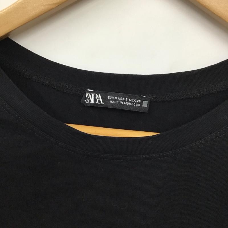 ザラ ZARA カットソー 半袖 0085/451/800 S 無地 黒 / ブラック / レディース USED 古着 中古 10131174
