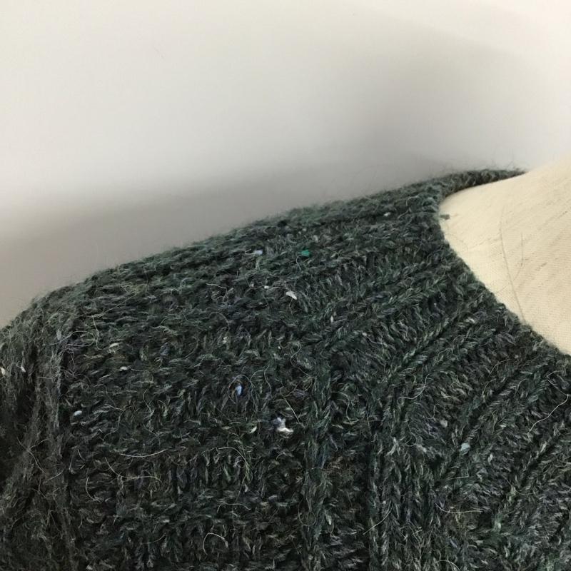 エルエルビーン L.L.Bean ニット、セーター 長袖 80s ケーブルニット ブルガリア製 M 無地 カーキ / カーキ / メンズ USED 古着 中古 10106285