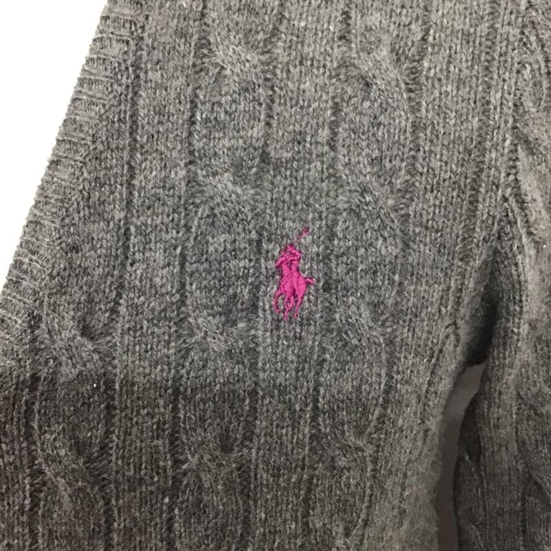 ポロラルフローレン POLO RALPH LAUREN ニット、セーター 長袖 長袖ニットカットソー ニット セーター Vネックニット L ロゴ、文字 灰 / グレー / メンズ USED 古着 中古 10123933