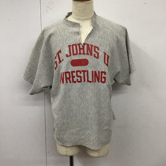チャンピオン Champion トレーナー 半袖 半袖スウェットカットソー Vネックカットソー 80s トリコタグ reverseweave XXL プリント 灰 / グレー /  メンズ USED 古着 中古 10120634