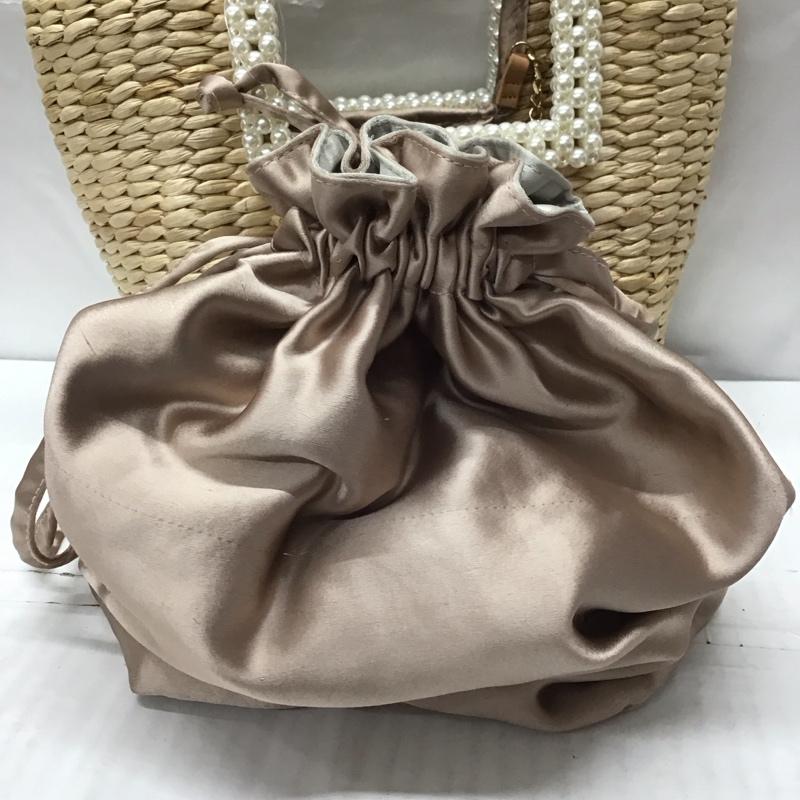 ザラ ZARA ハンドバッグ ハンドバッグ 6632 510 111 かごバッグ パール ショルダー 2WAY 無地 ベージュ / ベージュ / レディース USED 古着 中古 10116445