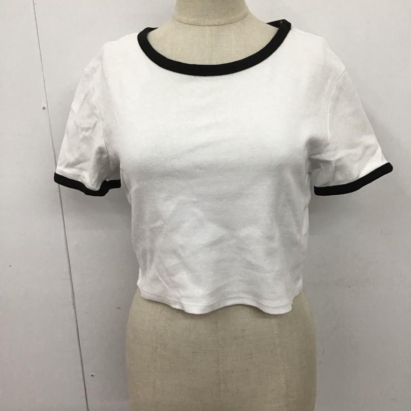 ザラ ZARA カットソー 半袖 半袖カットソー 無地Tシャツ クルーネックカットソー ショート丈 M 無地 白 / ホワイト / レディース USED 古着 中古 10122829