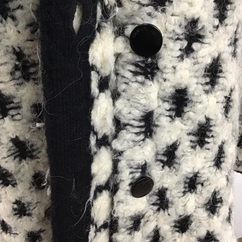 アルマーニジーンズ ARMANI JEANS カーディガン 長袖 ロング丈 ニットワンピース 36 白 / ホワイト / X 黒 / ブラック / レディース USED 古着 中古 10122640