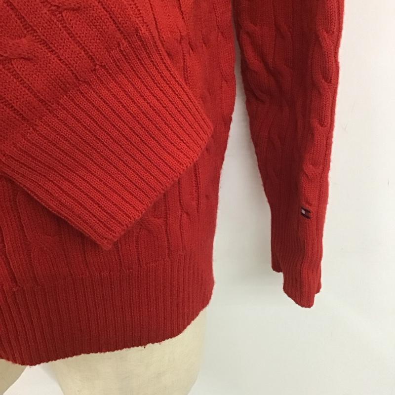 トミーヒルフィガー TOMMY HILFIGER ニット、セーター 長袖 長袖ニットカットソー ニット セーター クルーネックニット L 赤 / レッド / メンズ USED 古着 中古 10112834