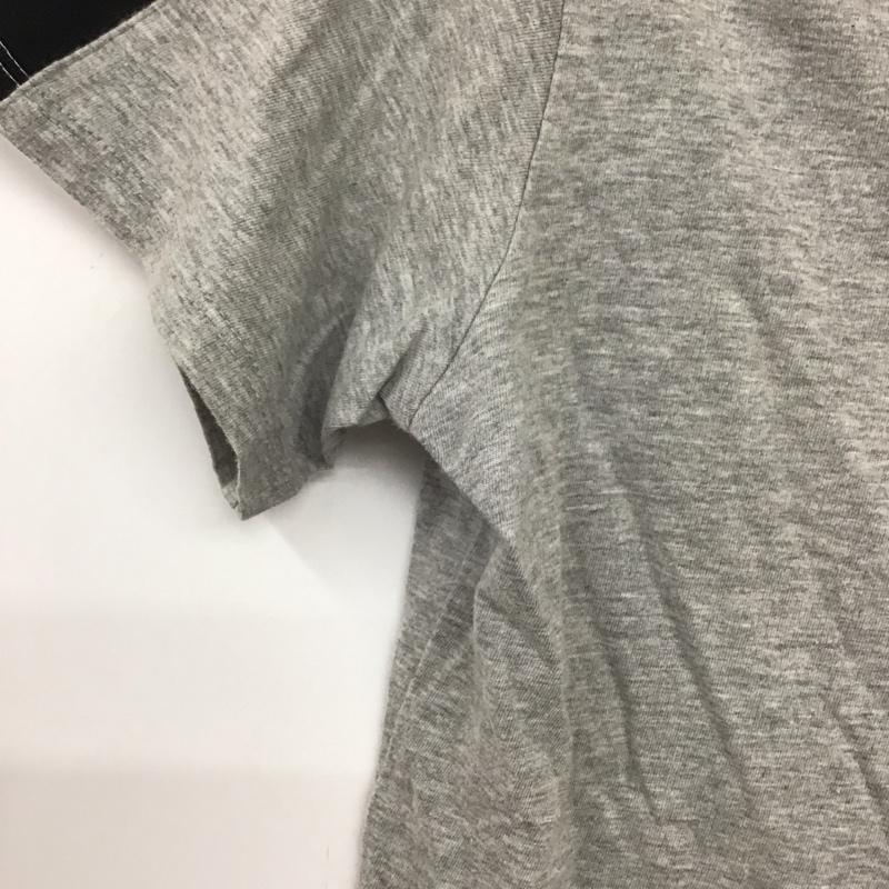 ムルーア MURUA Tシャツ 半袖 半袖カットソー プリントTシャツ オープンネックカットソー FREE 無地 黒 / ブラック / X 灰 / グレー / レディース USED 古着 中古 10136273