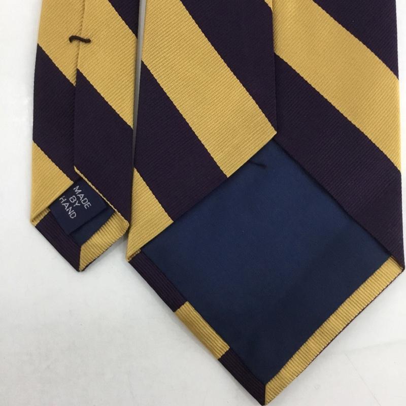 ラルフローレン RALPHLAUREN ネクタイ ネクタイ シルク ストライプ 黄 / イエロー / X 紫 / パープル / メンズ USED 古着 中古 10124293