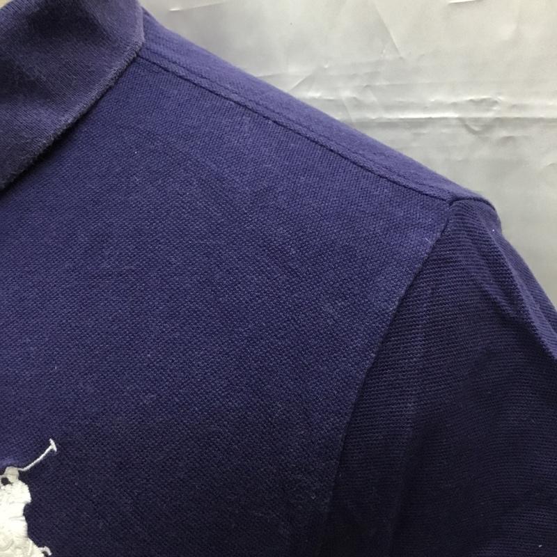 ポロバイラルフローレン Polo by RALPH LAUREN ポロシャツ 半袖 半袖ポロシャツ カラーシャツ 半袖カットソー L ロゴ、文字 紺 / ネイビー / メンズ USED 古着 中古 10106509
