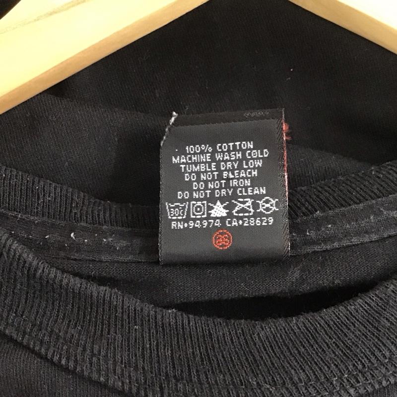 ステューシー STUSSY カットソー 長袖 長袖カットソー プリントカットソー クルーネック L ロゴ、文字 黒 / ブラック / メンズ USED 古着 中古 10132558