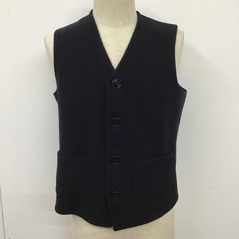 ジョンソンウーレンミルズ Johnson Woolen Mills ベスト ベスト ベスト ノースリーブカットソー 前ボタン 無地 紺 / ネイビー / メンズ USED 古着 中古 10128033