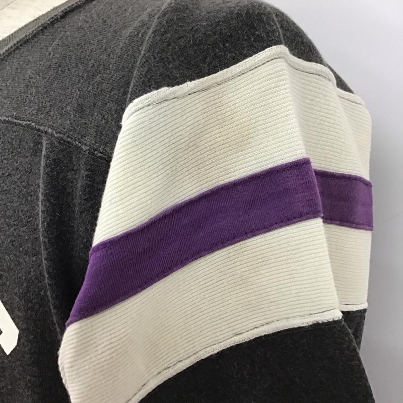 チャンピオン Champion Tシャツ 七分袖 カットソー L ロゴ、文字 黒 / ブラック / X 白 / ホワイト / X 紫 / パープル /  メンズ USED 古着 中古 10111205