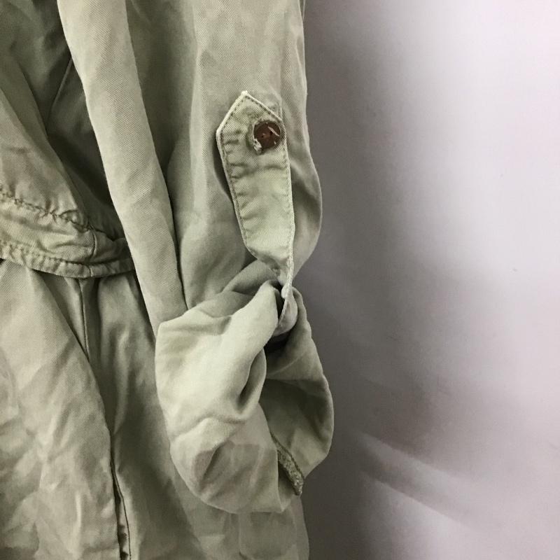 ザラ ZARA シャツ、ブラウス 長袖 長袖シャツ ノーカラーシャツ ポケットシャツ 長袖カットソー S 無地 カーキ / カーキ / レディース USED 古着 中古 10122718