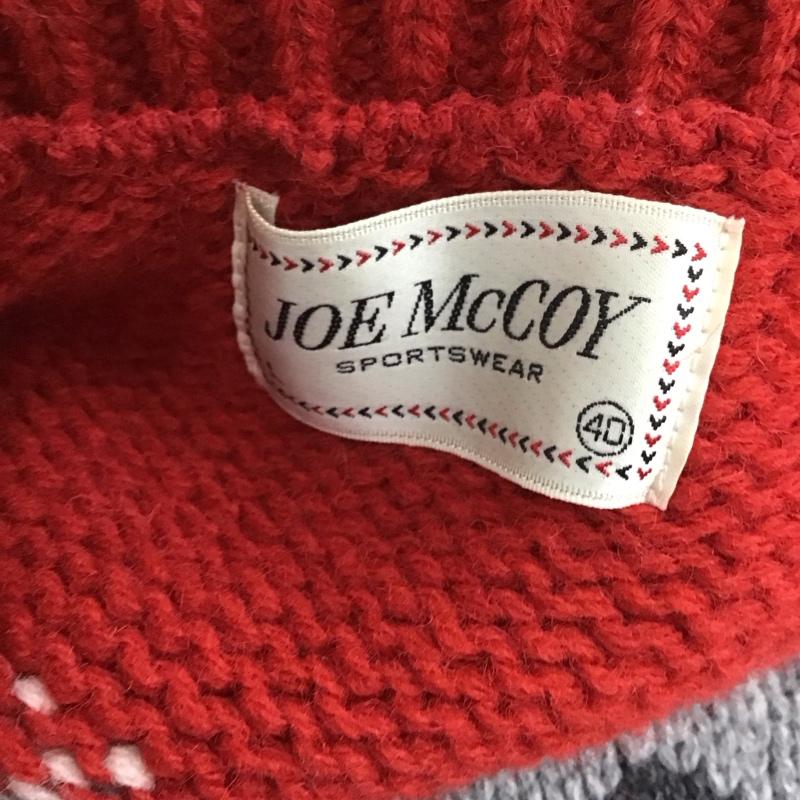 ジョーマッコイ JOE McCOY ニット、セーター 長袖 長袖ニットカットソー ニット セーター クルーネックニット L プリント 赤 / レッド / メンズ USED 古着 中古 10115383
