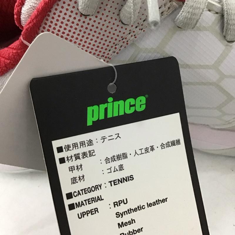 プリンス Prince カジュアルシューズ カジュアルシューズ DPSZA13 テニスシューズ 25.0cm 無地 白 / ホワイト / X 灰 / グレー / X 赤 / レッド / レディース USED 古着 中古 10135405