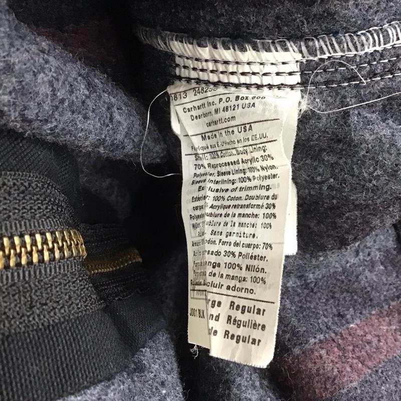 カーハート Carhartt ジャケット、上着 ジャケット、ブレザー ジップアップジャケット アウター 古着 usa製 ufcw XL ロゴ、文字 ダークグレー / ダークグレー / メンズ USED 古着 中古 10147051