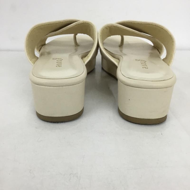 グローブ grove サンダル サンダル M 無地 アイボリー / アイボリー / レディース USED 古着 中古 10130586