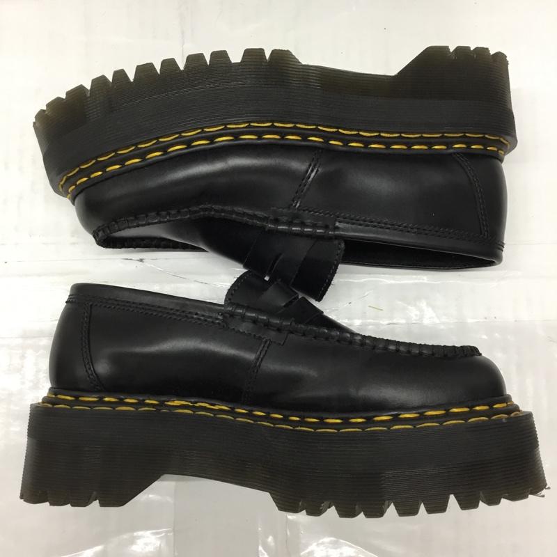 ドクターマーチン Dr.Martens ローファー ローファー コインローファー ダブルステッチ 厚底 UK4 US:5 無地 黒 / ブラック / レディース USED 古着 中古 10107626