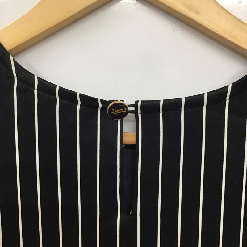 イヴサンローラン Yves Saint Laurent カットソー 長袖 38 ストライプ 黒 / ブラック / X 白 / ホワイト / レディース USED 古着 中古 10133399