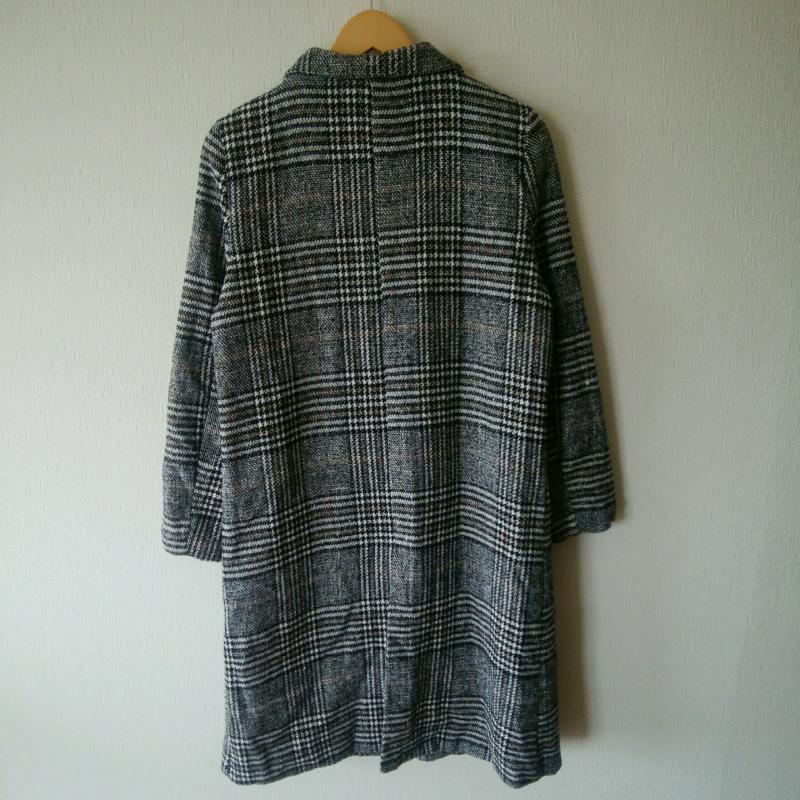 カレイ KAREI コート コート一般 XL 千鳥格子 白 / ホワイト / X 黒 / ブラック / レディース USED 古着 中古 10016966