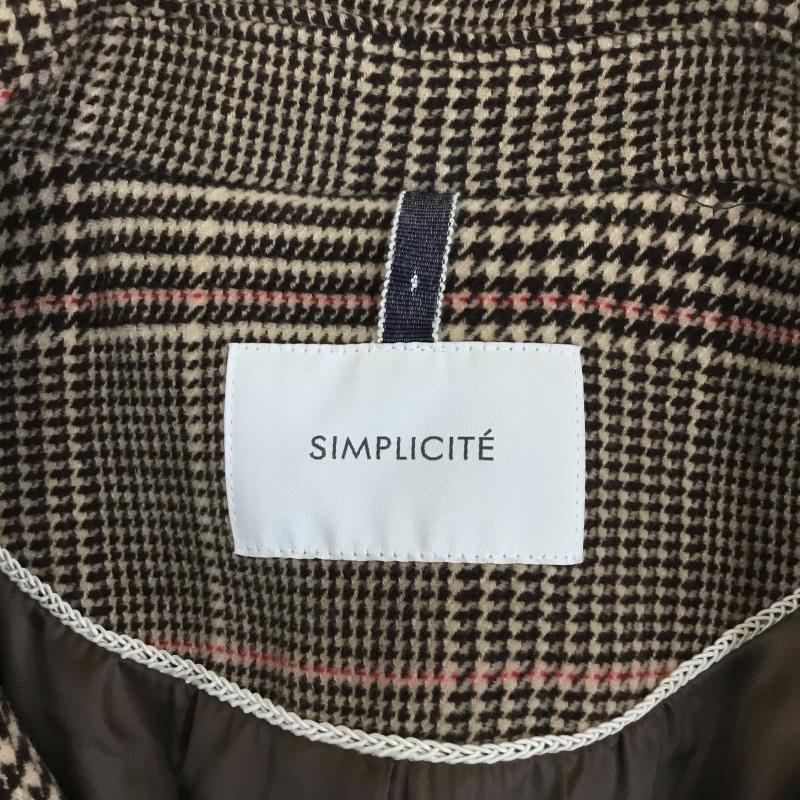 シンプリシテェ Simplicite コート コート一般 FREE チェック 茶 / ブラウン / X ベージュ / ベージュ / X 赤 / レッド / レディース USED 古着 中古 10137772