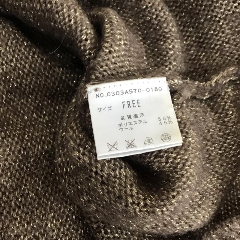 スライ SLY ニット、セーター 七分袖 半袖ニットカットソー クルーネックカットソー 半袖セーター FREE 無地 茶 / ブラウン / レディース USED 古着 中古 10117887