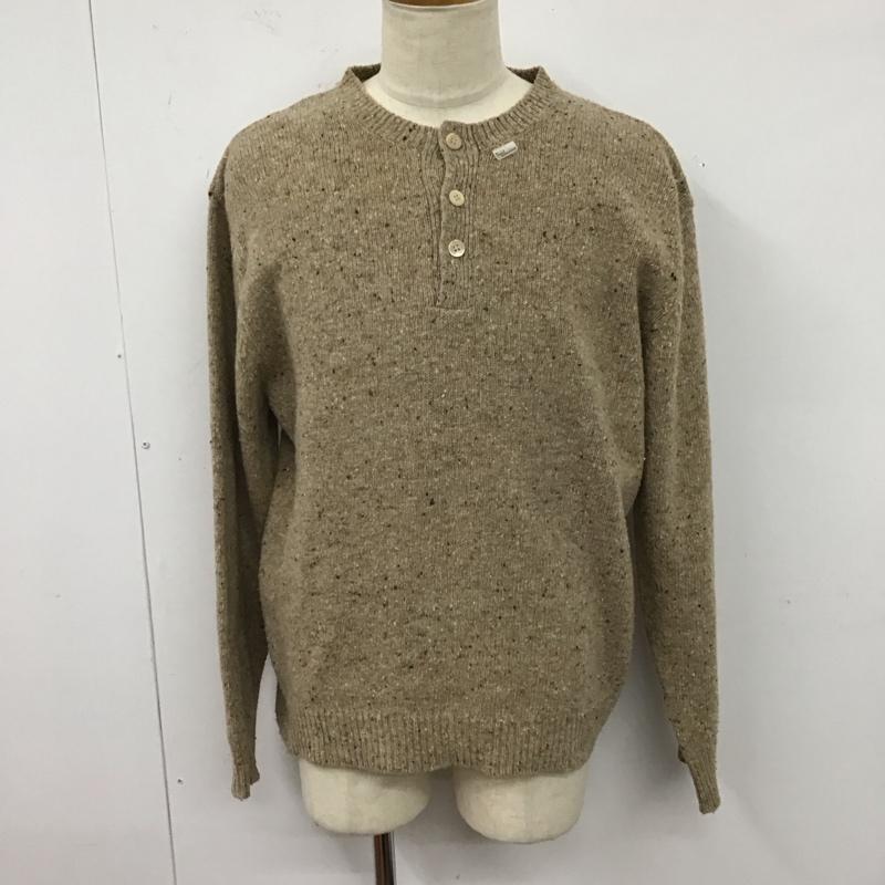 パパス PAPAS ニット、セーター 長袖 L 無地 ベージュ / ベージュ / メンズ USED 古着 中古 10123479