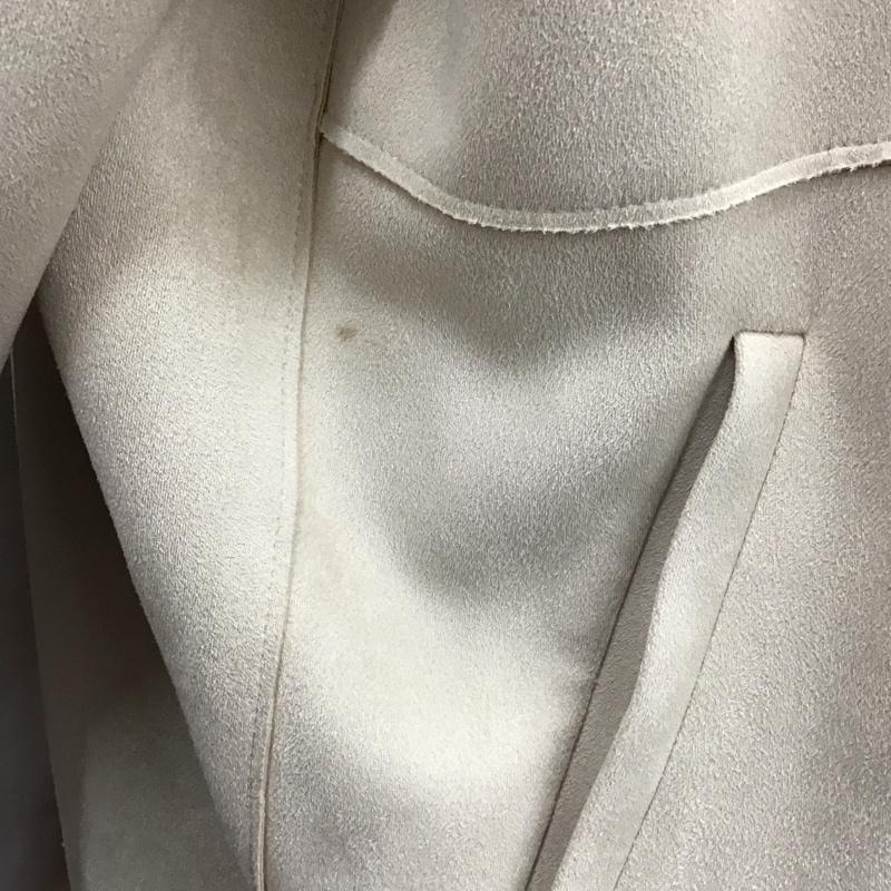 ザラ ZARA コート コート一般 3046 134 711 ノーカラー フェイクスエード フリンジ M 刺繍 アイボリー / アイボリー / レディース USED 古着 中古 10118400