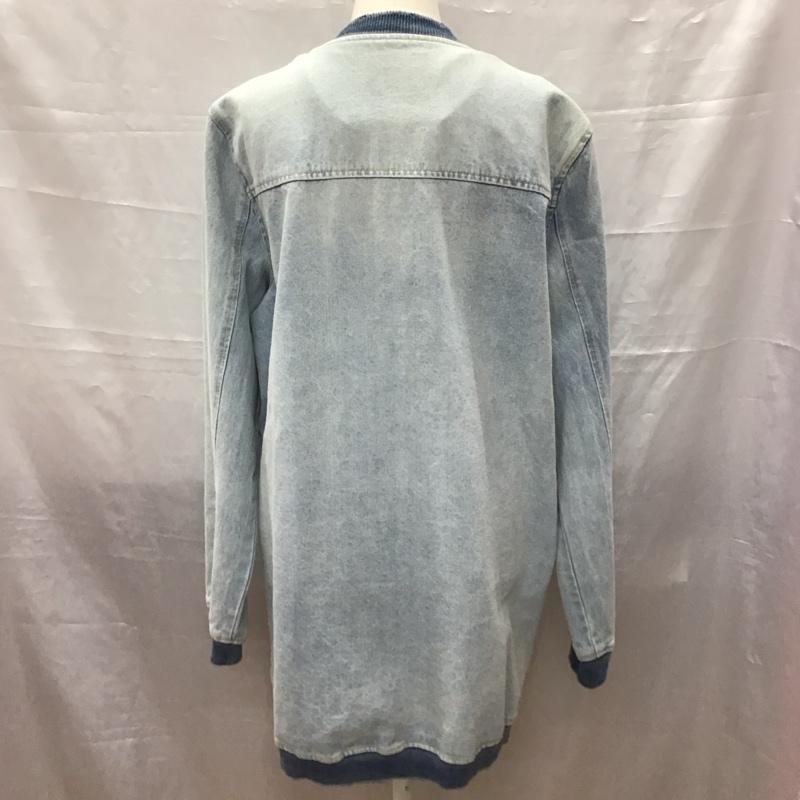 ザラ ZARA ジャケット、上着 ジャケット、ブレザー デニムジャケット ノーカラージャケット 長袖ジャケット ブルゾン S 無地 インディゴ / インディゴ / レディース USED 古着 中古 10117976