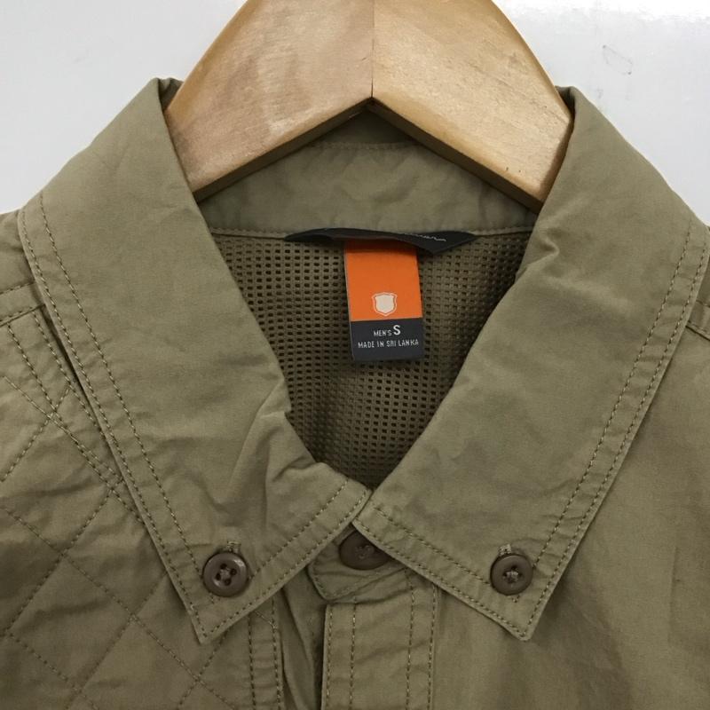エディーバウアー Eddie Bauer シャツ、ブラウス 半袖 半袖シャツ 無地シャツ ポケットシャツ S ロゴ、文字 ベージュ / ベージュ / メンズ USED 古着 中古 10139712