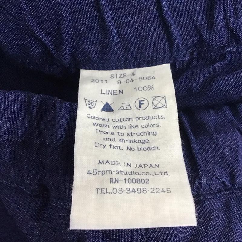 フォーティーファイブアールピーエム 45RPM パンツ ワークパンツ、ペインターパンツ リネンパンツ ワイドパンツ カジュアルパンツ 4 無地 紺 / ネイビー / メンズ USED 古着 中古 10111477